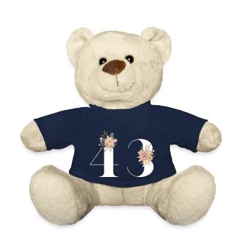 Blumen zum 43. Jahrestag (Geschenk von 43 Jahren) - Teddy - French Navy - Vorne