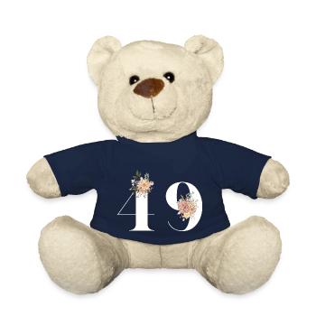 Blumen zum 49-jährigen Jubiläum (Geschenk von 49 Jahren) - Teddy - French Navy - Vorne