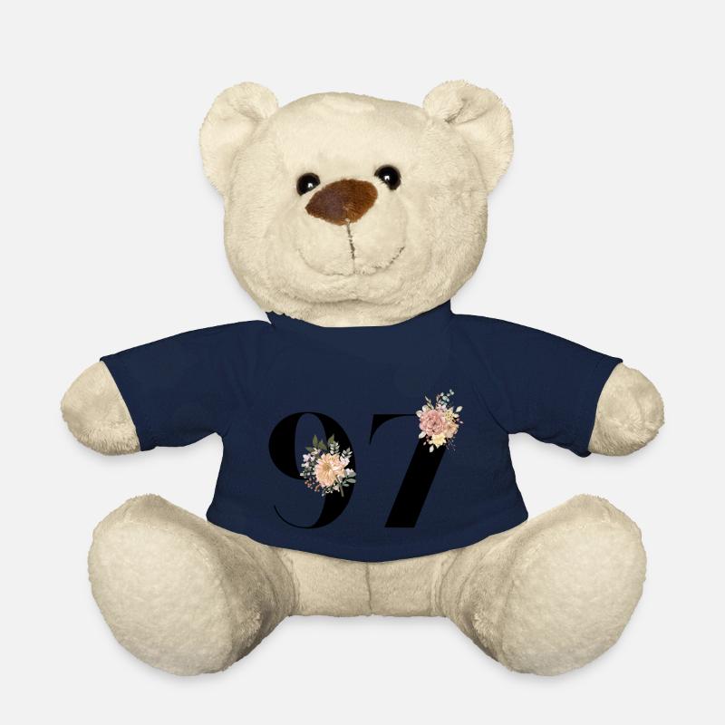 97e anniversaire fleuris (Cadeau de 97 ans) - Nounours - bleu marine