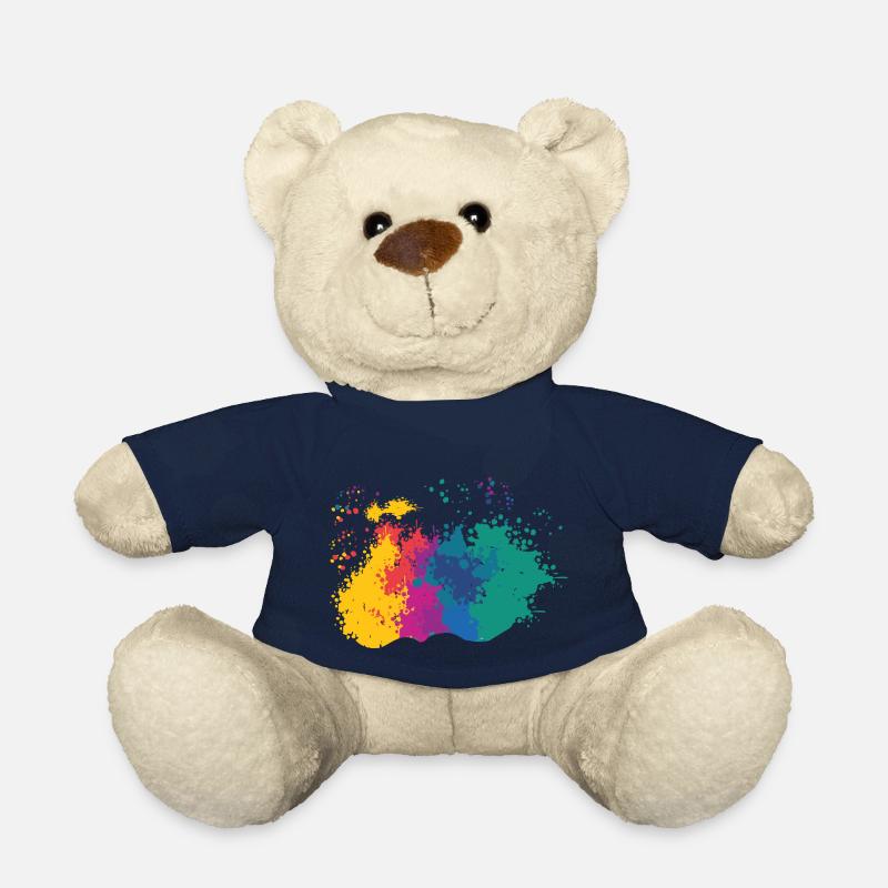 Farbkleckse Kleckse Farbspritzer Maler Geschenk - Teddy - French Navy