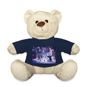Joyeux Noël Bonhomme de neige - Nounours - bleu marine - Devant