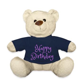 Joyeux anniversaire Salutation d’anniversaire Cadeau d’anniversaire - Nounours - bleu marine - Devant
