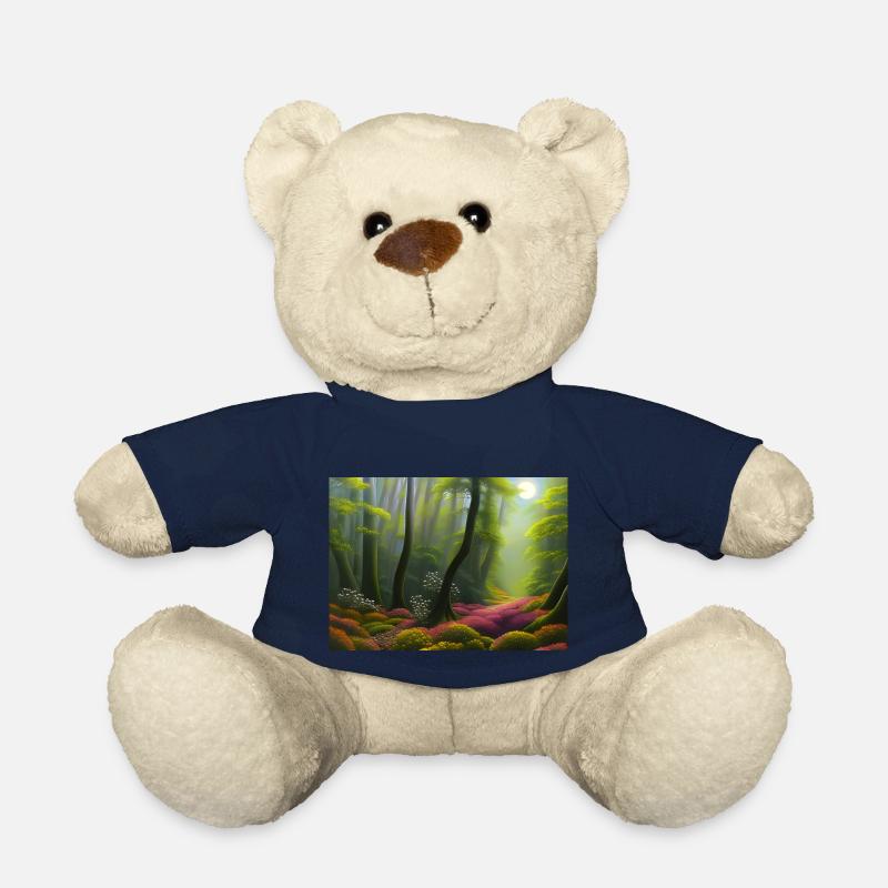 La lumière du soleil inonde la forêt - Nounours - bleu marine