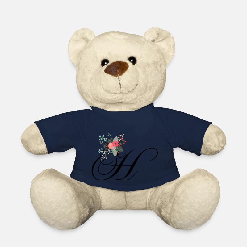 Buchstabe h blumig - Teddy - French Navy