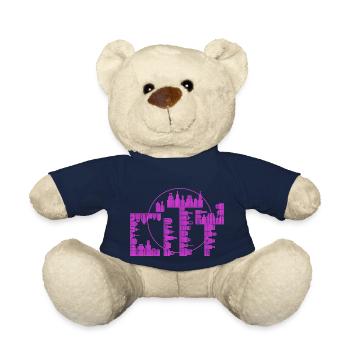 Skyline, City - purple version - Teddy Bear - french navy - Front