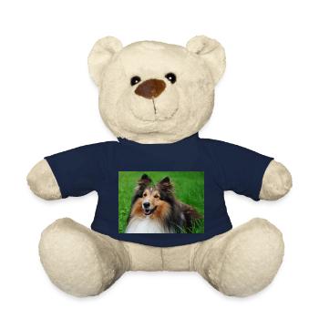 Happy Sheltie mi Kleeblatt auf dem Kopf, süß - Teddy - French Navy - Vorne