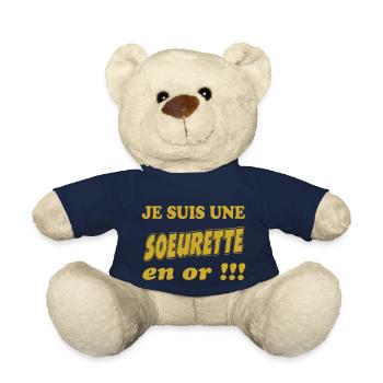 Je suis un SOEURETTE en or !!! - Nounours - bleu marine - Devant