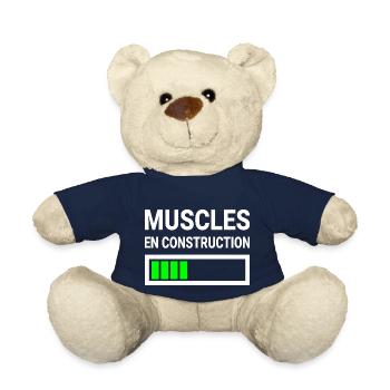Muscles En Construction Cadeau Drôle - Teddy Bear - french navy - Front