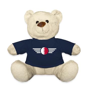 J’aime Bahreïn, T-shirt design de style élégance - Nounours - bleu marine - Devant