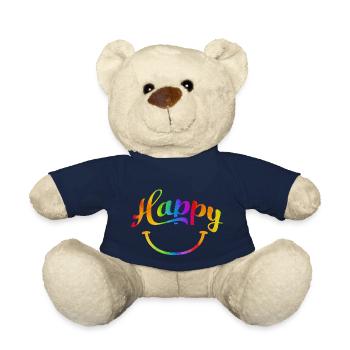 happy quotes positive quote cute love positivity - Teddy Bear - french navy - Front