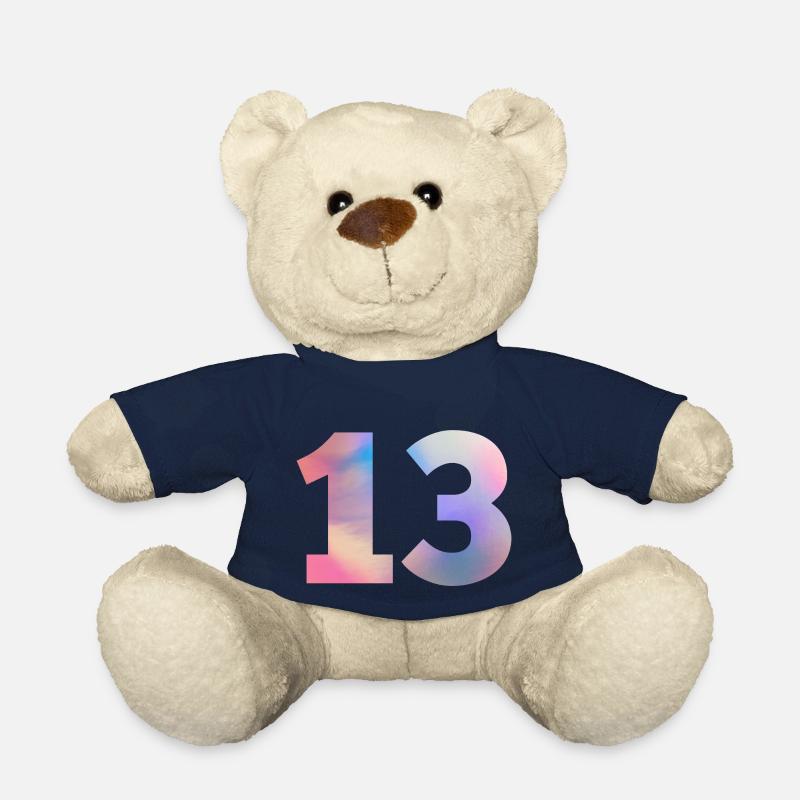 Colorful Number 13 - Teddy Bear - french navy