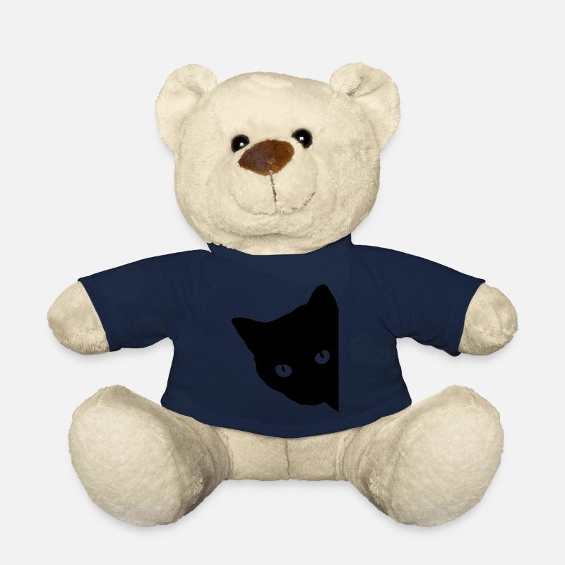 Katzen Silhouette Katzenaugen Starren Geschenk - Teddy - French Navy