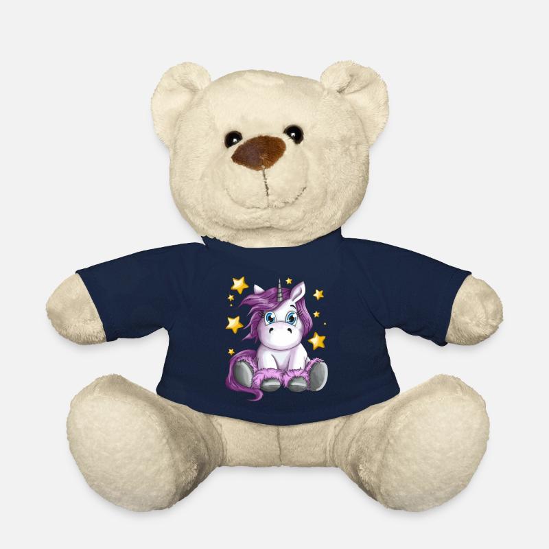 Flauschiges Einhorn mit Sterne Illustration Motiv - Teddy - French Navy