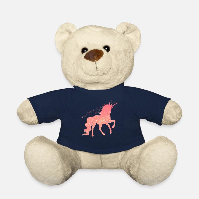 Das rote glitzer Einhorn - Teddy - French Navy