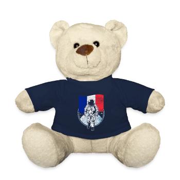 Frankreich Flagge im Weltraum Astronaut Mond - Teddy - French Navy - Vorne