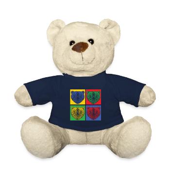 Bär Tier Raubtier bunt popart - Geschenk Idee - Teddy - French Navy - Vorne
