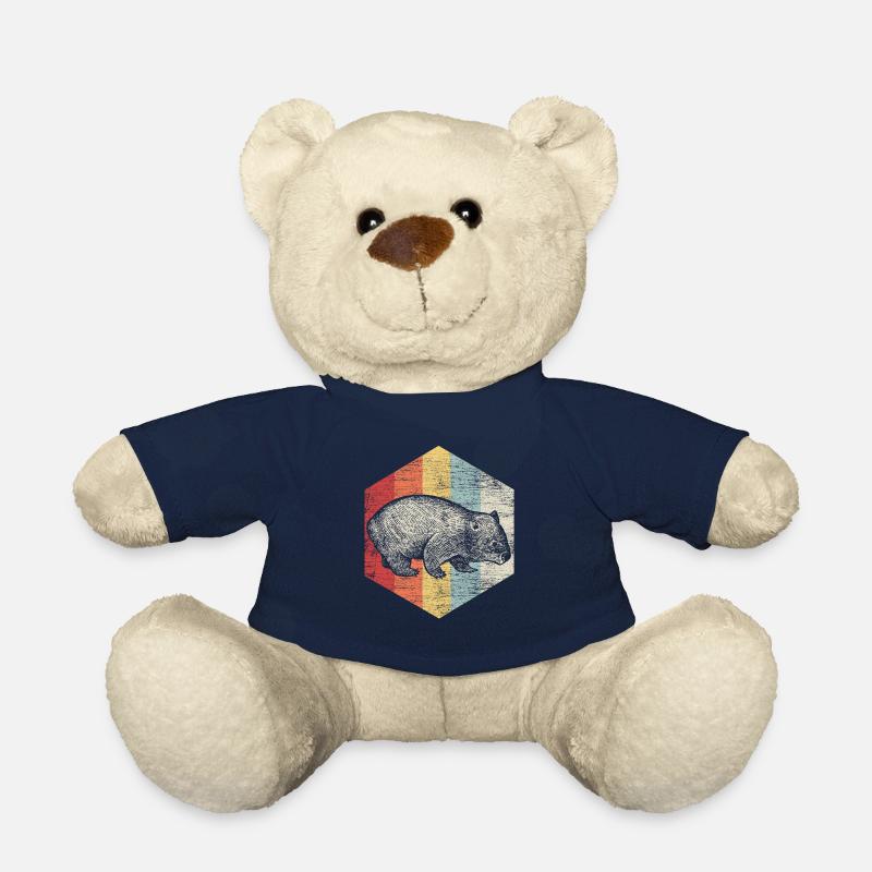 Wombat Tier Australien Lifestyle Geschenk - Teddy - French Navy