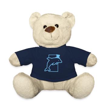 Zoo Delfin Geschenk Sohn Zylinder Party Ozean Meer - Teddy - French Navy - Vorne