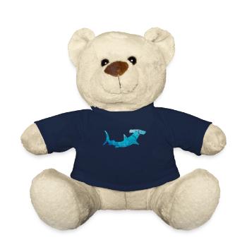 Hai Geschenk Hammerhai Fisch Meer Sohn Zoo Kontur - Teddy - French Navy - Vorne