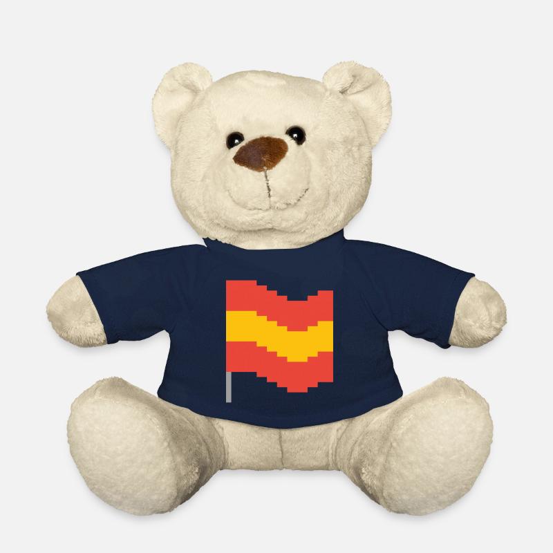 Art drapeau pixel Espagne - Nounours - bleu marine