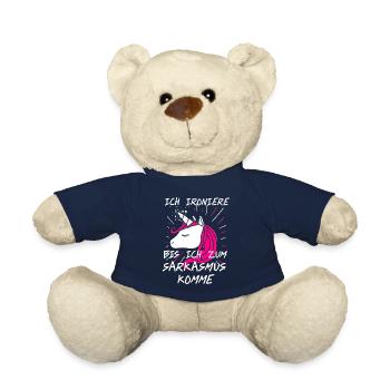 Einhorn Shirt · Rosa Haare · Ironie Geschenk - Teddy - French Navy - Vorne