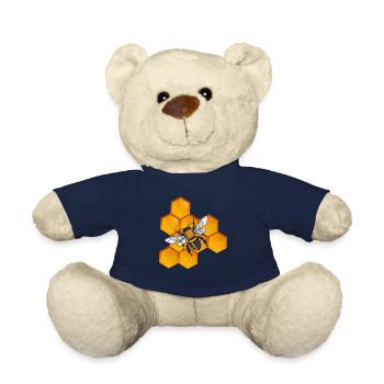 Bienen Imker Bienenzüchter Waben Shirt Geschenk - Teddy - French Navy - Vorne
