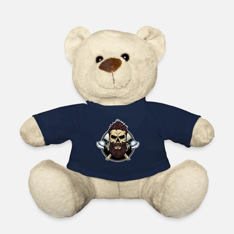 Pirate de crâne de bûcheron avec hache - Nounours - bleu marine