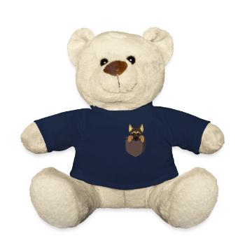 Chiot berger allemand en sac cadeau - Nounours - bleu marine - Devant