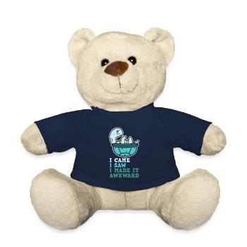 Turtle funny saying embarrassing reptile animal - Teddy Bear - french navy - Front