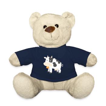 Kuh Kühe Bauer Landwirt Geschenk Cartoon Comic - Teddy - French Navy - Vorne