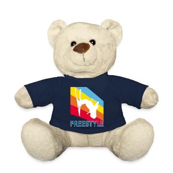 Vintage Retro Style Skier Skifahren Freestyle - Teddy - French Navy - Vorne