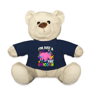 Nashorn Ich bin Nur ein fettes Einhorn Geschenk - Teddy - French Navy - Vorne