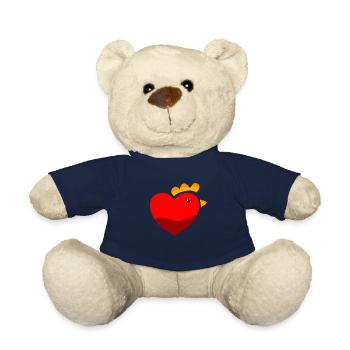 Chicken hen cock chicken holder egg chick small animal - Teddy Bear - french navy - Front
