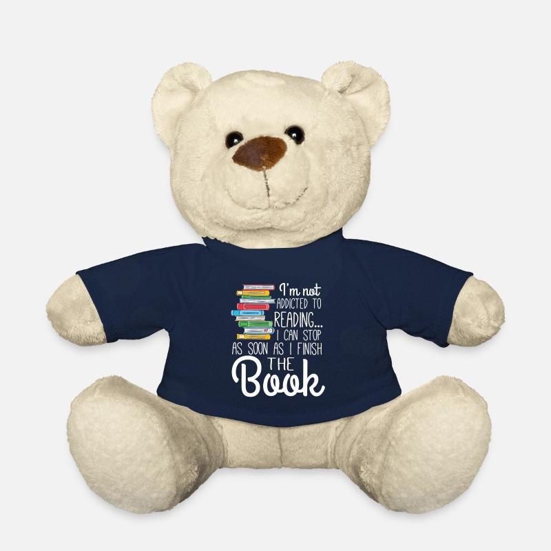 I'm not addicted to Reading - Teddy Bear - french navy
