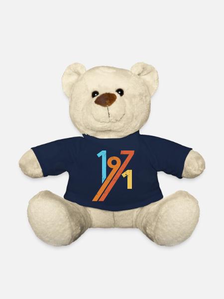 1971 vintage retro birthday - Teddy Bear - french navy