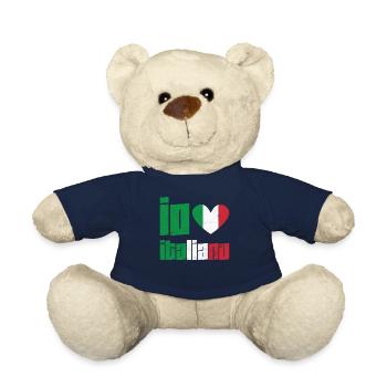 Cadeau Italie coeur italien J'aime les vacances - Nounours - bleu marine - Devant