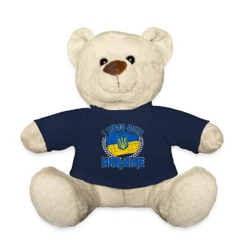 Idée cadeau cadeau bannière bannière Ukraine - Nounours - bleu marine - Devant