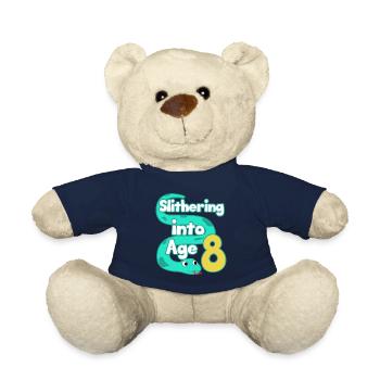Schlange 8. Geburtstag Party Achte Boa Geschenk - Teddy - French Navy - Vorne