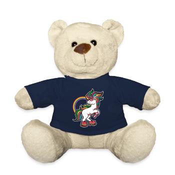 Roller Girl Rollerblades Patins Licorne Cadeau - Nounours - bleu marine - Devant
