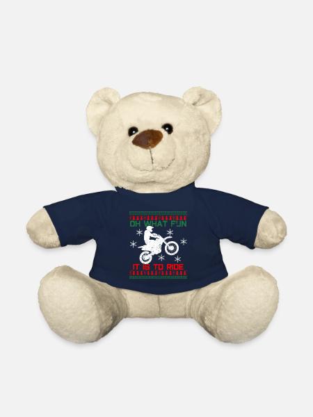 Motocross Christmas - Teddy Bear - french navy