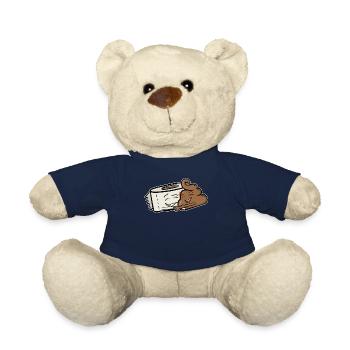 Scheiße Kot Kacke Lustig Toilettenpapier Geschenk - Teddy - French Navy - Vorne