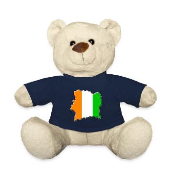 Carte de drapeau de la Côte d'Ivoire - Nounours - bleu marine - Devant