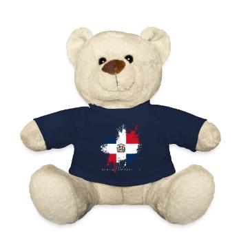 Drapeau de la République dominicaine Drapeau des Caraïbes Cool - Nounours - bleu marine - Devant