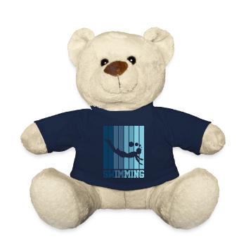Schwimmen Schwimmer Tauchen Retro Geschenk - Teddy - French Navy - Vorne