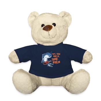 Tuna Violin Violin Wordplay Funny Gift - Teddy Bear - french navy - Front