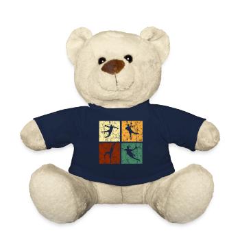 Handball retro squares for men grunge - Teddy Bear - french navy - Front