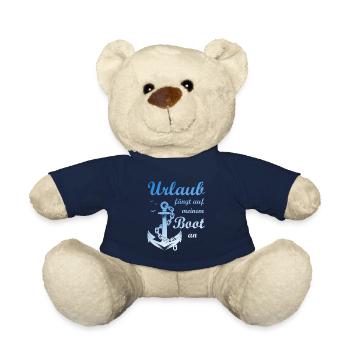 Urlaub fängt auf meinem Boot an Anker T-Shirt - Teddy - French Navy - Vorne