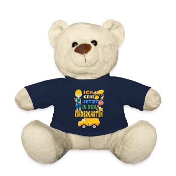 Kindergarten Kita Baustelle Baufahrzeuge - Teddy - French Navy - Vorne
