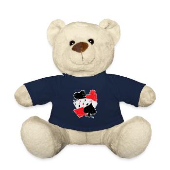 Gambling Poker Poker Playing Card Money Casino - Teddy Bear - french navy - Front