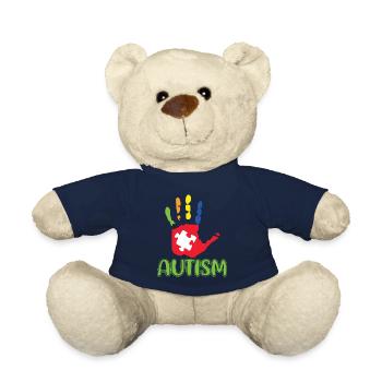 Autism Autism Awareness Shirt - Teddy Bear - french navy - Front
